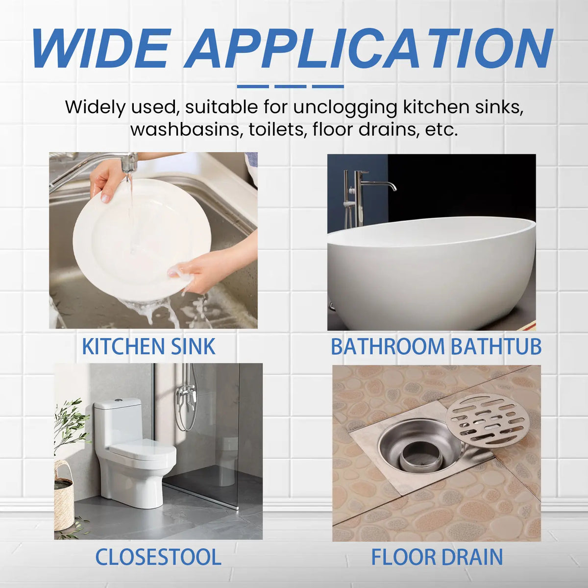 Multi-Purpose Drain Cleaner for Kitchen, Bathroom, Pipes